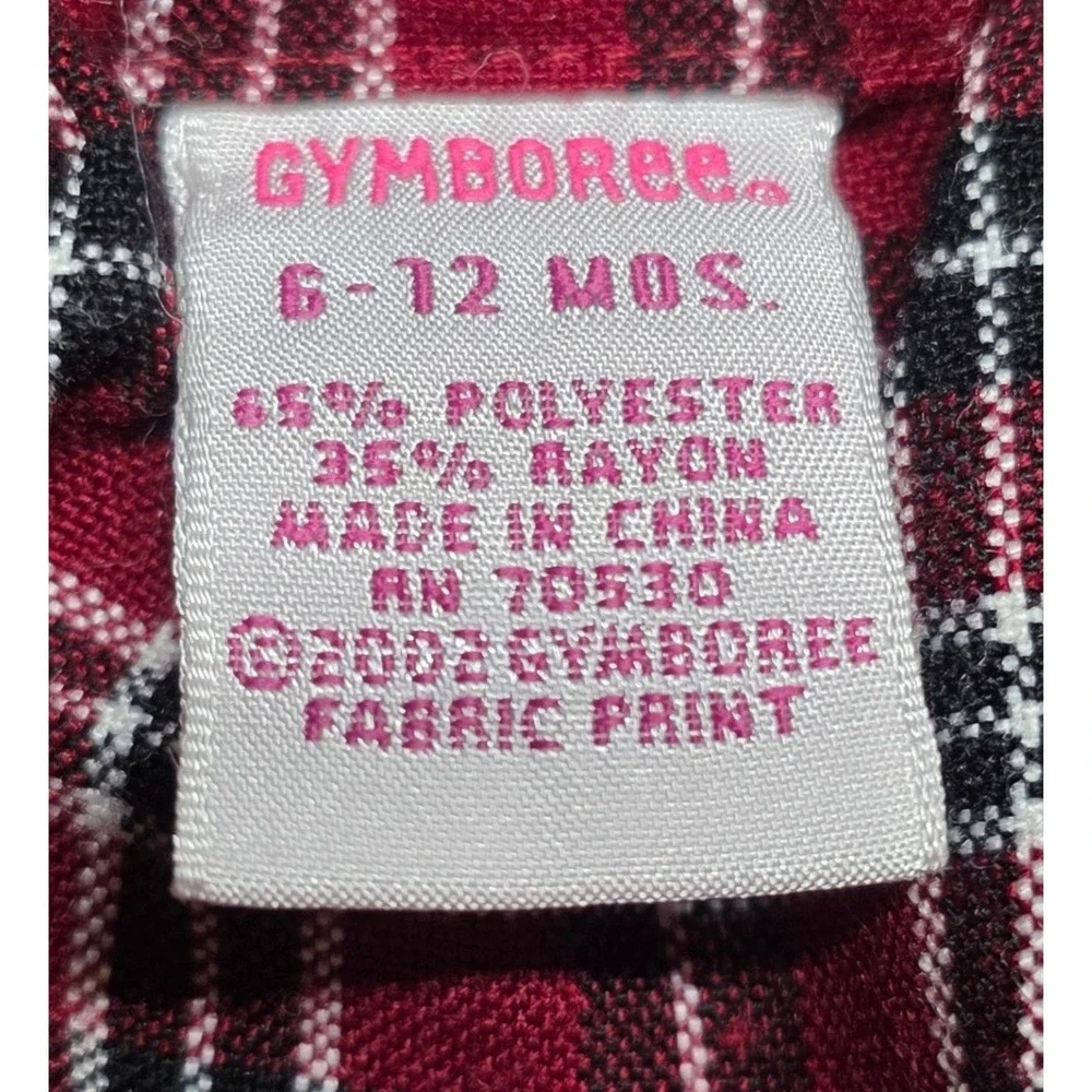 Gymboree 12 mo Red Plaid Sleeveless Jumper Dress and Diaper Cover Set Holiday